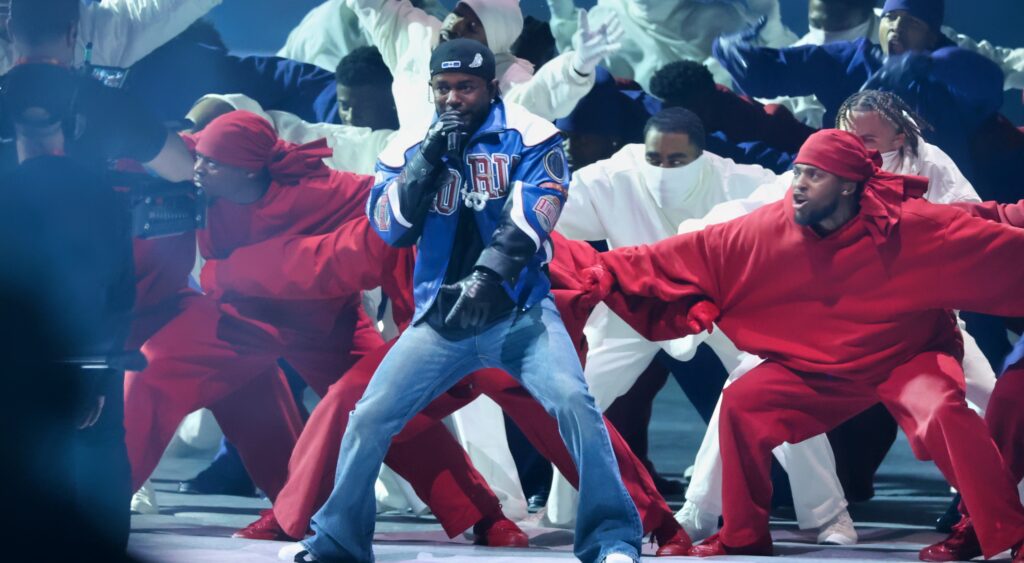 Kendrick Lamar during Super Bowl halftime show