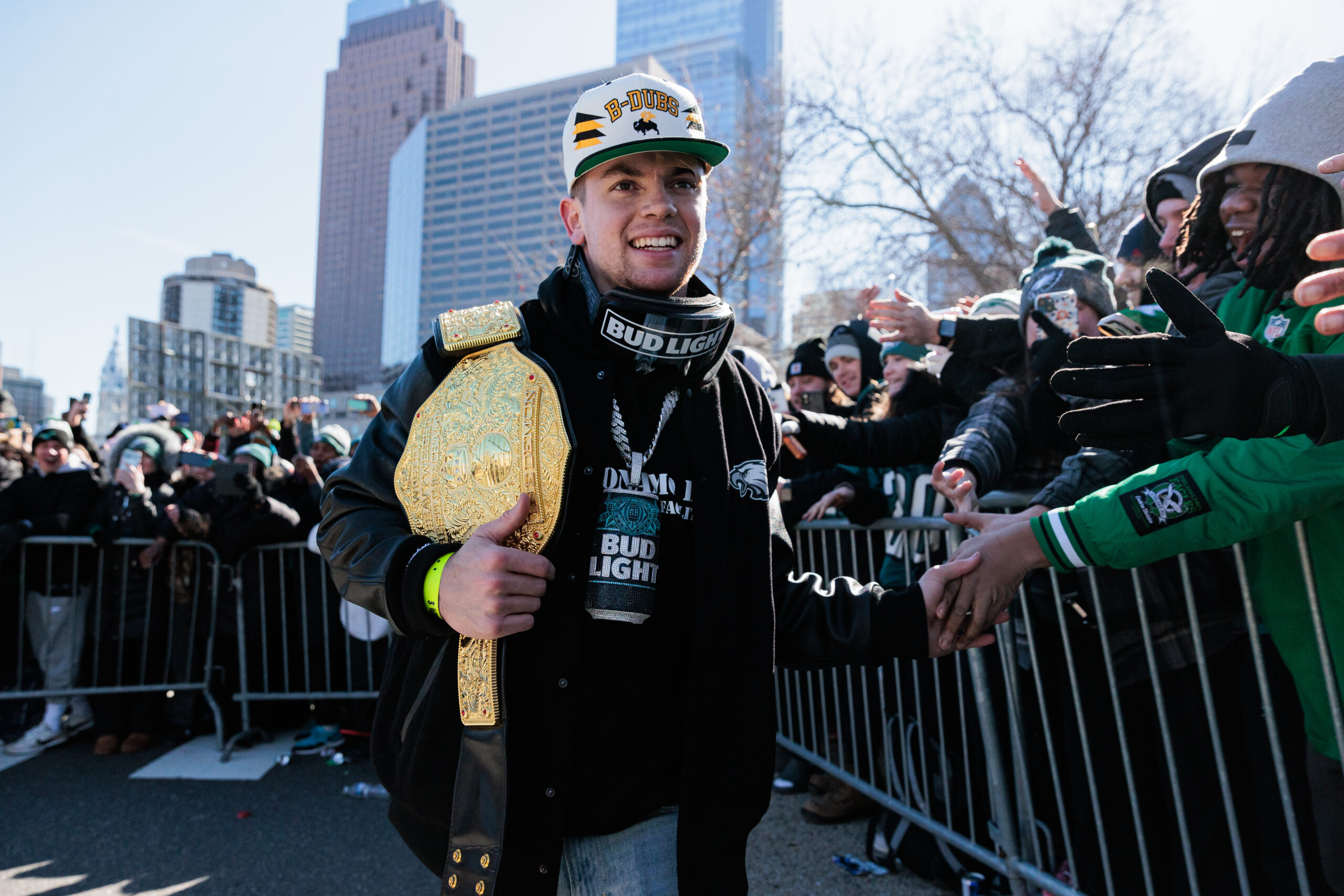 Cooper DeJean with championship belt