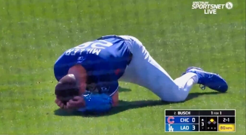 VIDEO: Dodgers Pitcher Bobby Miller Took 106 MPH Line Drive To The Head In  Horrifying Scene During Spring Training Opener vs. Cubs