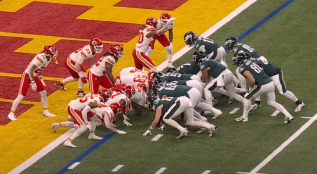 Eagles running the "Tush Push" in Super Bowl 59.