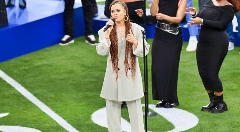 Andra Day performing Black National Anthem