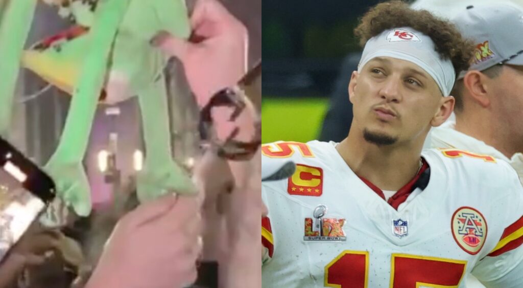 Kermit Doll and Patrick Mahomes