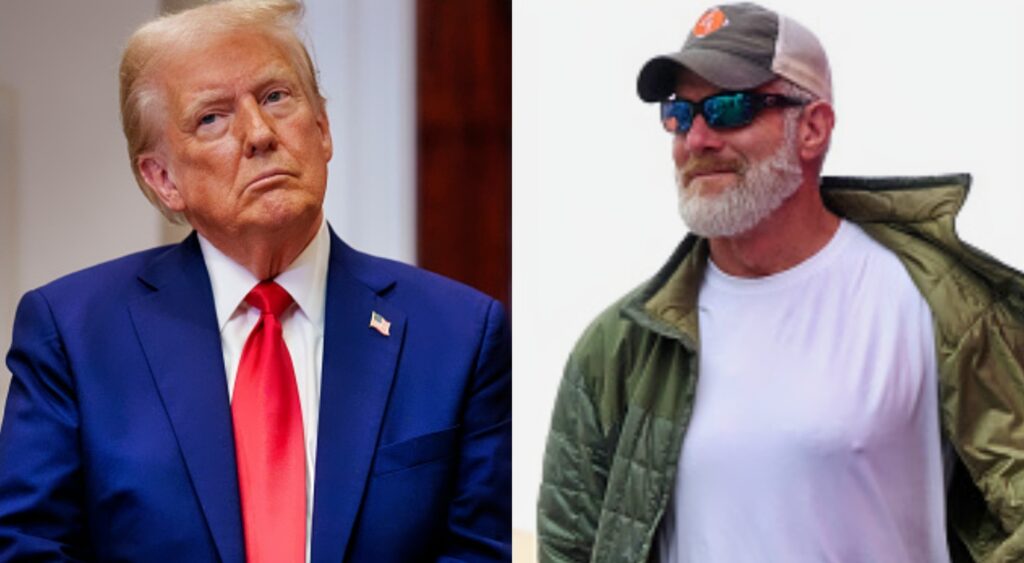 Photos of Donald Trump and Brett Favre