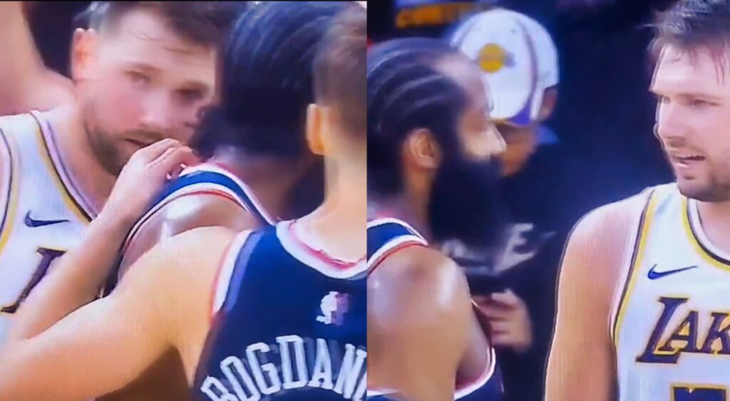 Luka Doncic playfully snuck into the Clippers' huddle that annoyed James Harden