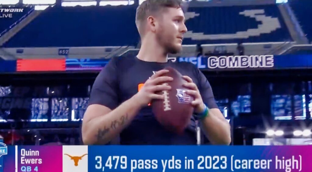 Quinn Ewers at the NFL combine.