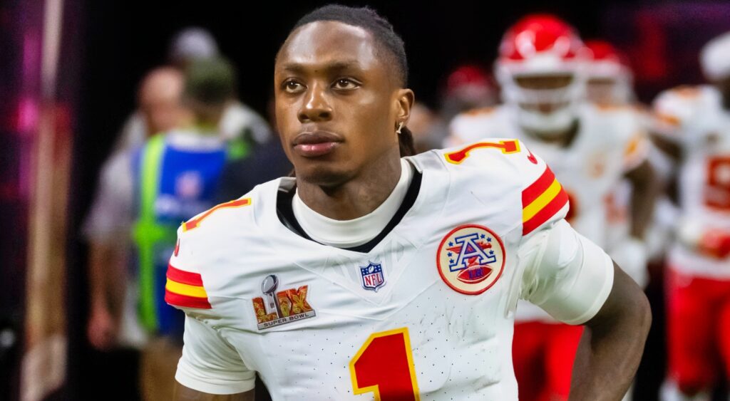 Xavier Worthy in Chiefs uniform